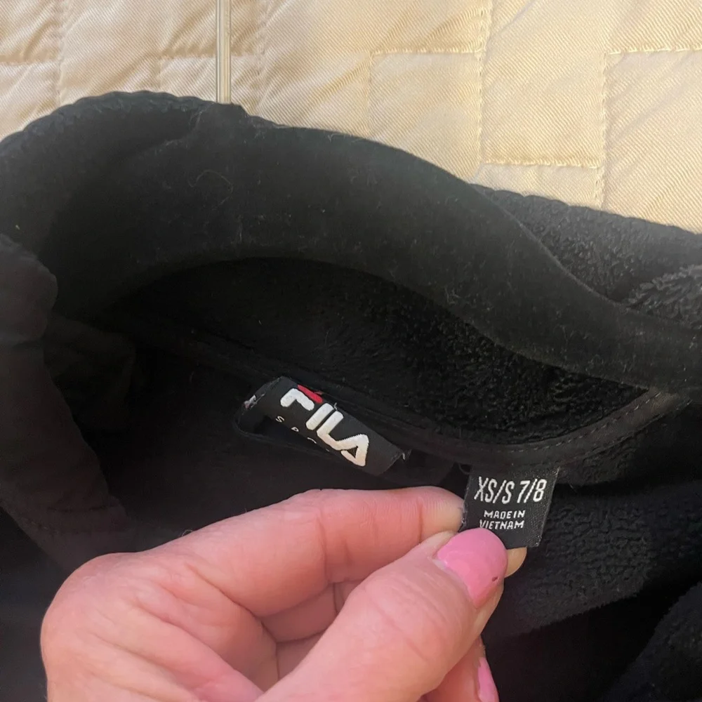 Fila Sport Black Fleece Jacket kids size XS/S 7/8